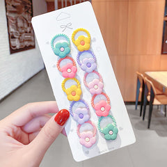 10pcs Cute Hair Ties for Girls Star Heart Animal Bow Knot Hair Accessory