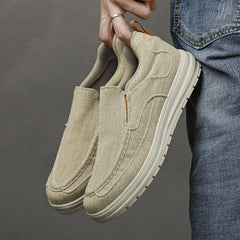 Men's Canvas Loafer Shoes Lightweight Slip On Casual Shoes