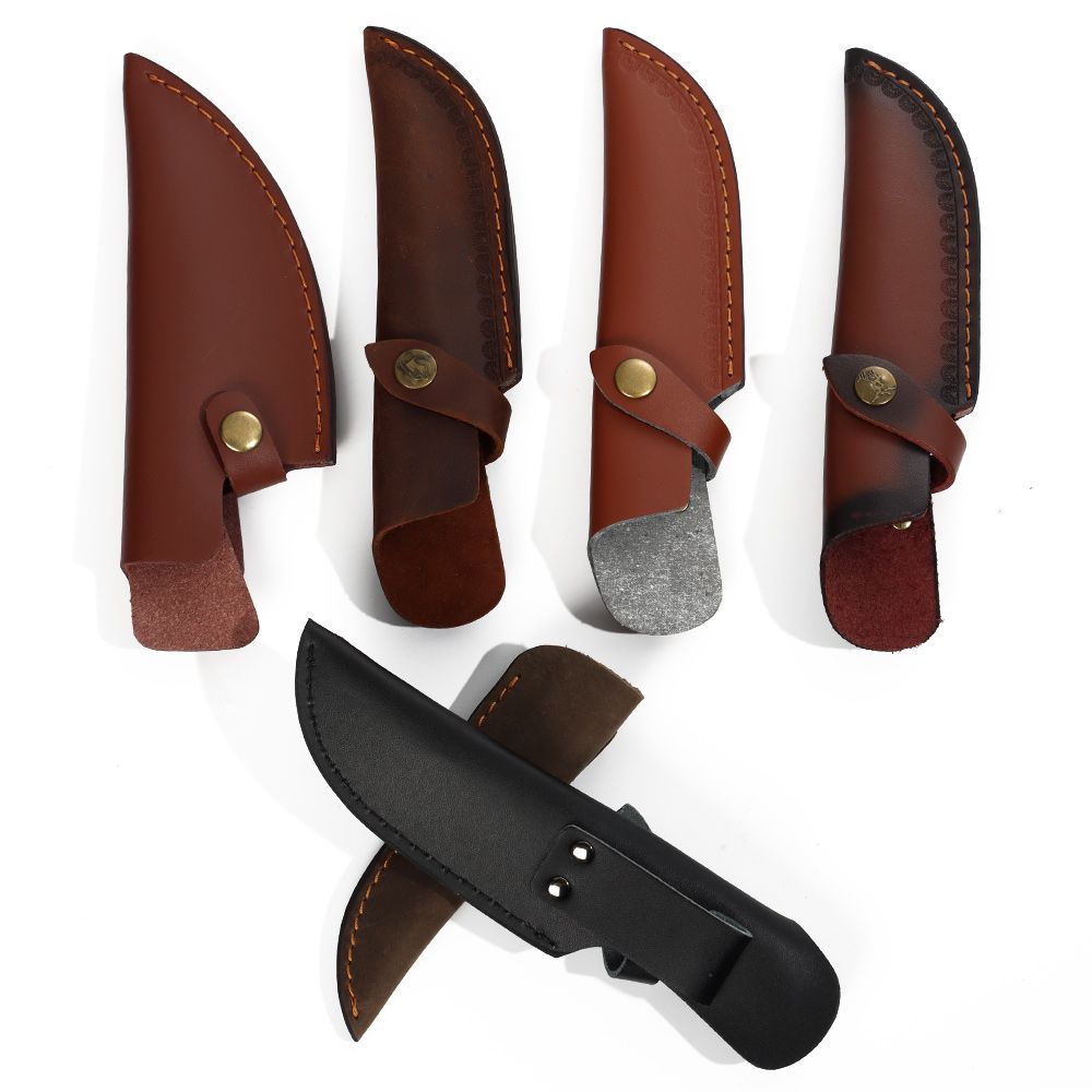 Leather Sheath with Waist Belt Buckle for Knife