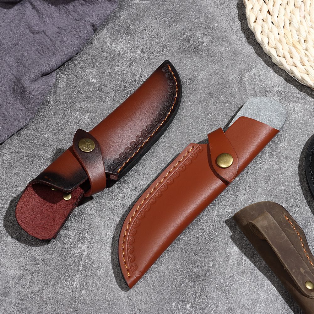 Leather Sheath with Waist Belt Buckle for Knife