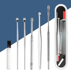6pcs Stainless Steel Earwax Removal Tool Set with Case