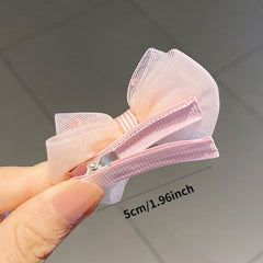 5-Piece Colorful Bow Hair Clips Set for Kids