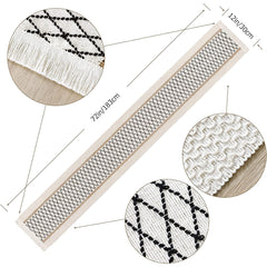 Bohemian Rustic Table Runner 72 108 Inch Cotton Burlap Macrame Table Linen