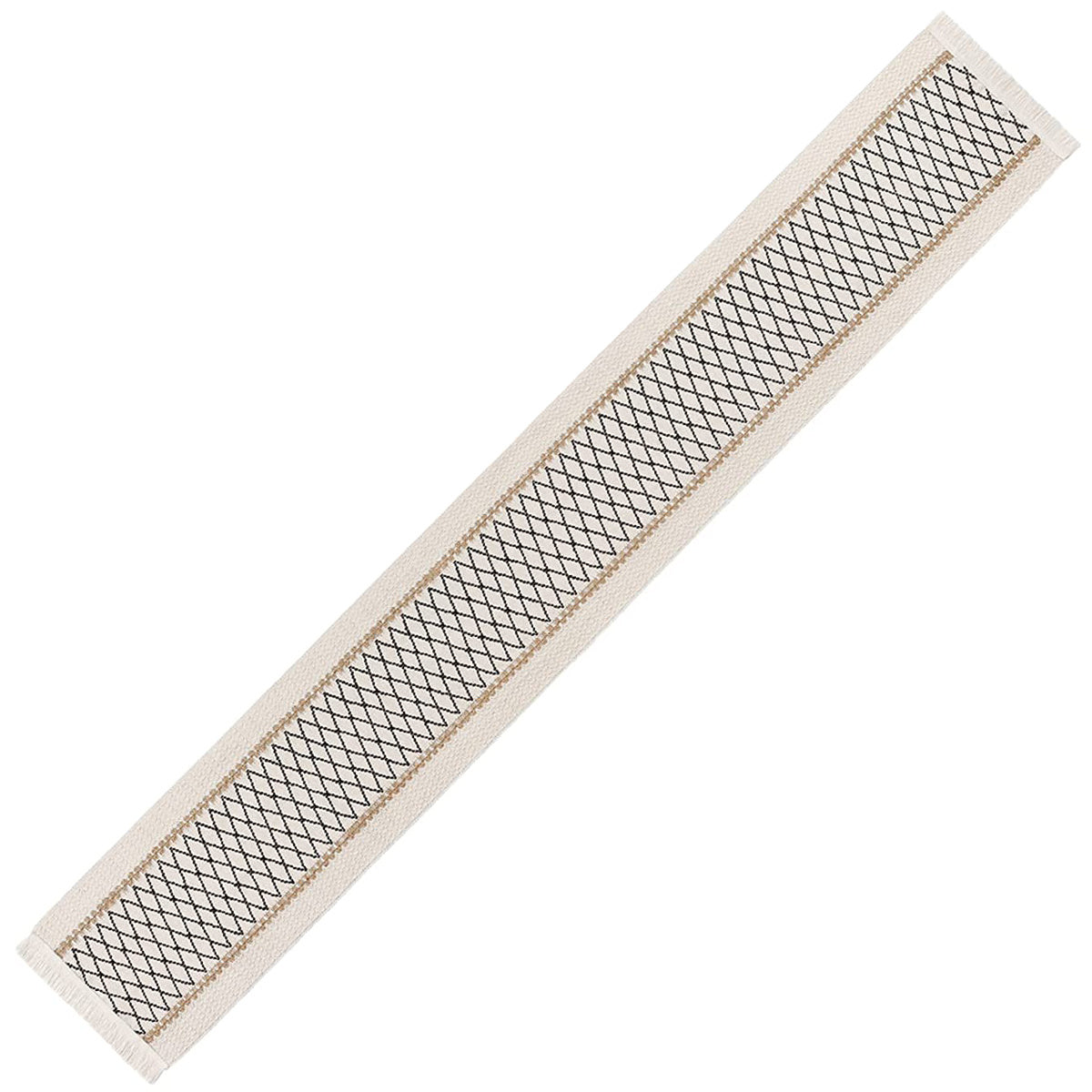 Bohemian Rustic Table Runner 72 108 Inch Cotton Burlap Macrame Table Linen