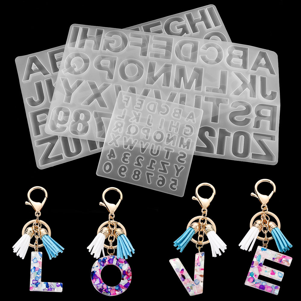 1Pcs Alphabet Resin Molds Mixed Style Silicone Casting For DIY Jewelry