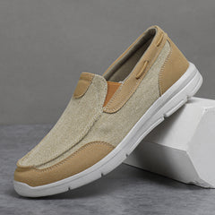 Men's Canvas Loafer Shoes Breathable Lightweight Slip On Casual Shoes