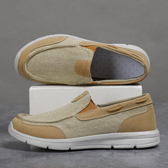 Men's Canvas Loafer Shoes Breathable Lightweight Slip On Casual Shoes