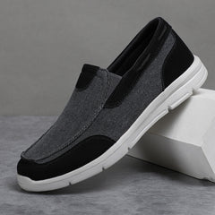 Men's Canvas Loafer Shoes Breathable Lightweight Slip On Casual Shoes