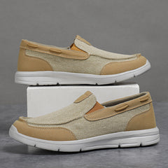 Men's Canvas Loafer Shoes Breathable Lightweight Slip On Casual Shoes