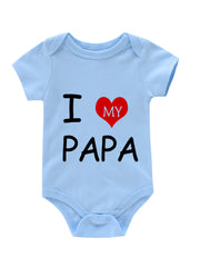 Infant Love My Papa Romper Short Sleeve Bodysuit