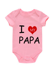 Infant Love My Papa Romper Short Sleeve Bodysuit