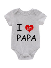 Infant Love My Papa Romper Short Sleeve Bodysuit