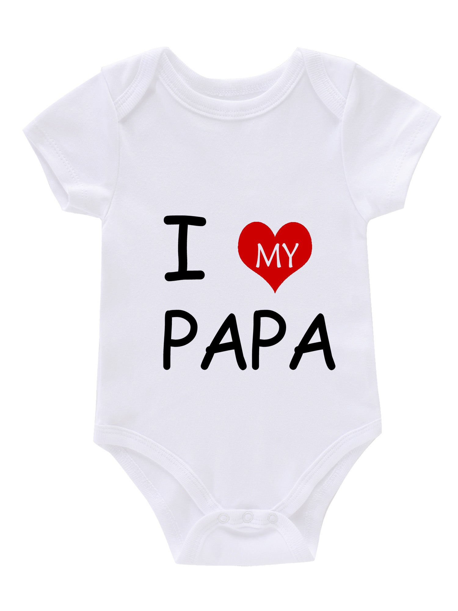Infant Love My Papa Romper Short Sleeve Bodysuit