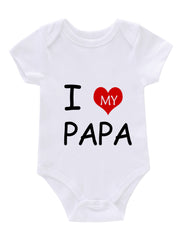 Infant Love My Papa Romper Short Sleeve Bodysuit