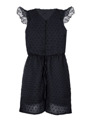 Girls Ruffle Sleeveless Romper Button Down Jumpsuit