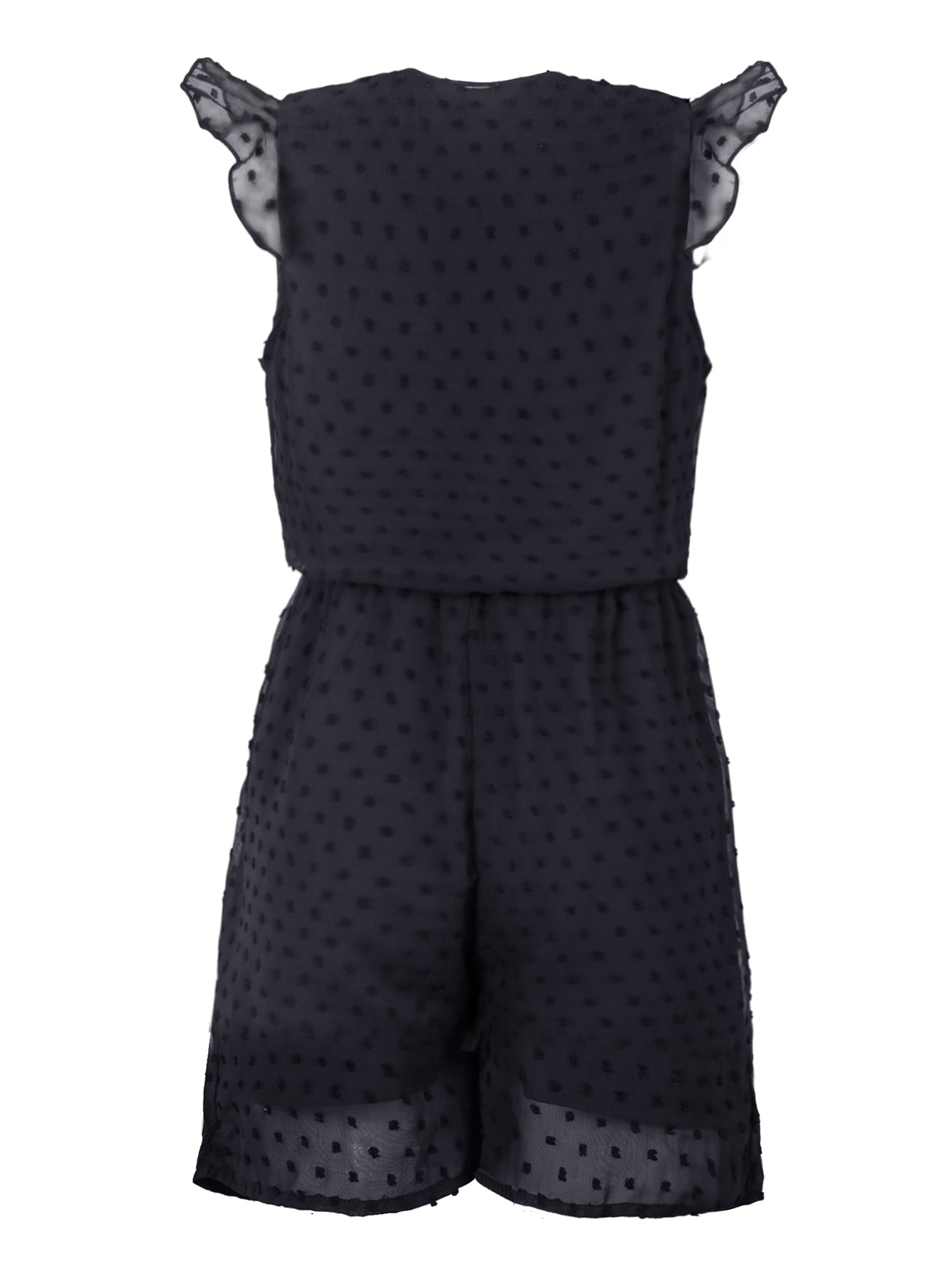 Girls Ruffle Sleeveless Romper Button Down Jumpsuit