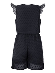 Girls Ruffle Sleeveless Romper Button Down Jumpsuit