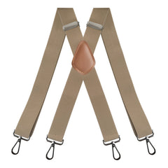 Men's Heavy Duty Suspenders w/ 4 Snap Hooks, 3 X-back Adjustable