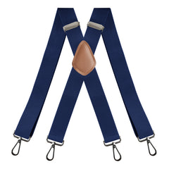 Men's Heavy Duty Suspenders w/ 4 Snap Hooks, 3 X-back Adjustable