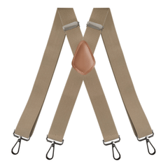 Men's Heavy Duty Suspenders w/ 4 Snap Hooks, 3 X-back Adjustable