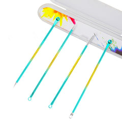 4pcs Stainless Steel Blackhead Comedone Extractor Tool Set for Nose and Face