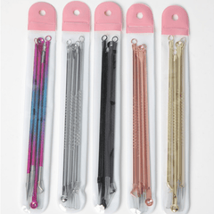 4pcs Stainless Steel Blackhead Comedone Extractor Tool Set for Nose and Face