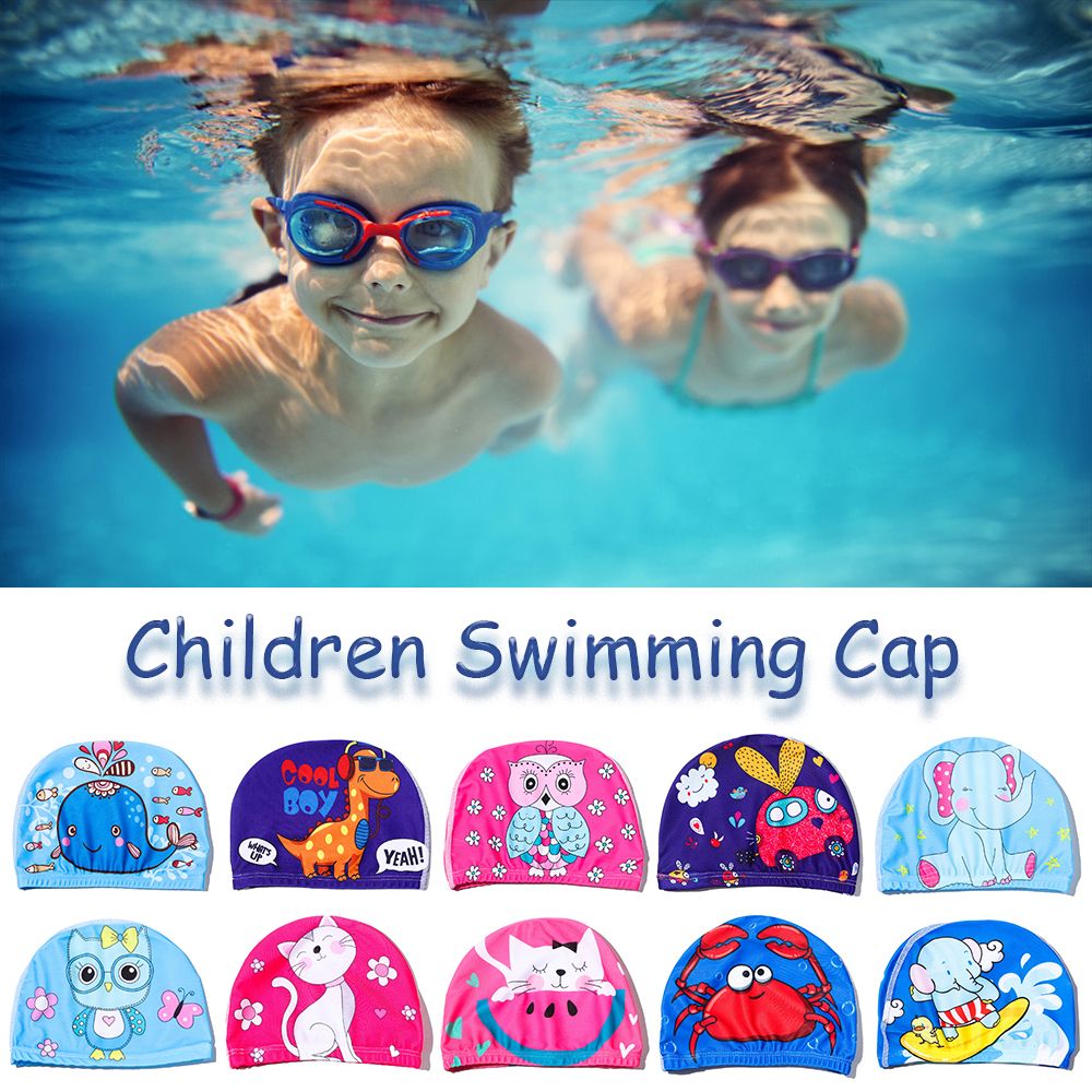 Kids Cartoon Animal Swimming Cap for Ages 3-12