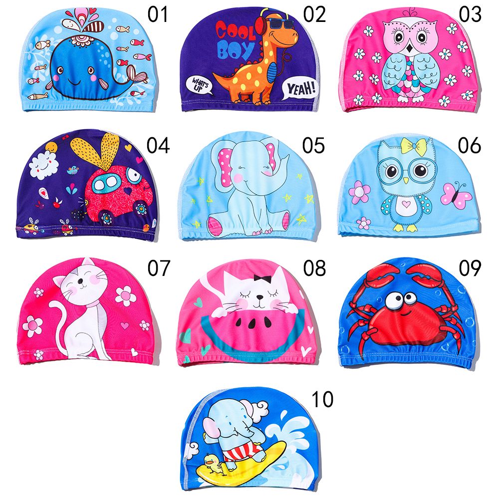 Kids Cartoon Animal Swimming Cap for Ages 3-12
