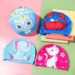 Kids Cartoon Animal Swimming Cap for Ages 3-12