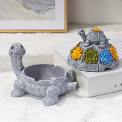 Resin Turtle Ash Tray with Lid Waterproof Art Crafts Gift