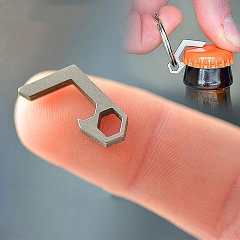 Stainless Steel Mini Bottle Opener Keychain for Camping
