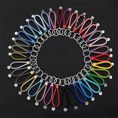 PU Leather Braided Wristlet Car Keychain Strap for Men Women DIY Key Chains