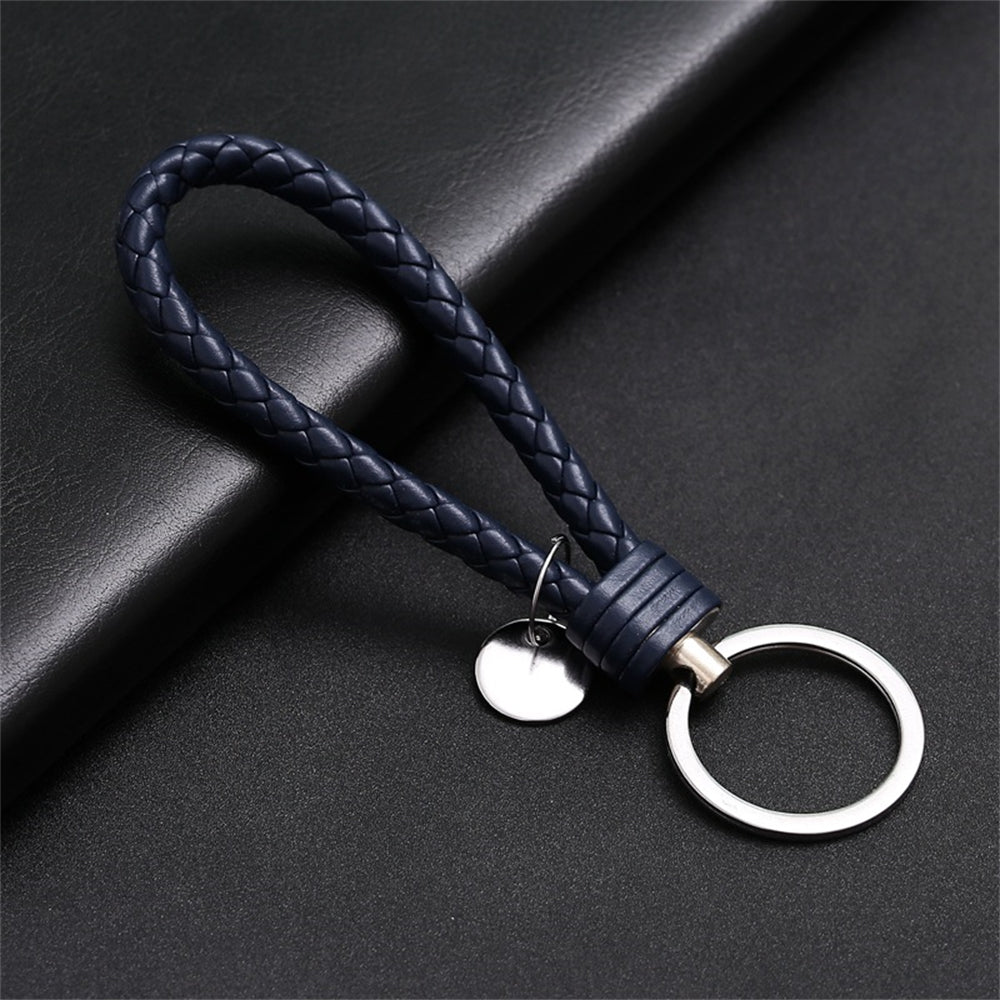 PU Leather Braided Wristlet Car Keychain Strap for Men Women DIY Key Chains