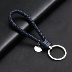 PU Leather Braided Wristlet Car Keychain Strap for Men Women DIY Key Chains