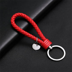 PU Leather Braided Wristlet Car Keychain Strap for Men Women DIY Key Chains