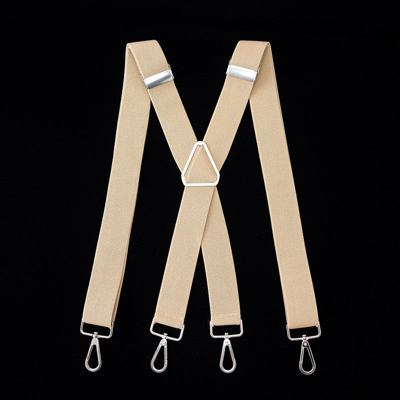 Men's Adjustable Elastic Suspenders Trouser Braces 38inch Wide X-back
