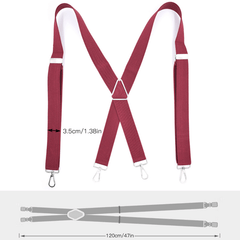 Men's Adjustable Elastic Suspenders Trouser Braces 38inch Wide X-back