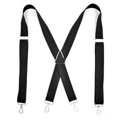 Men's Adjustable Elastic Suspenders Trouser Braces 38inch Wide X-back