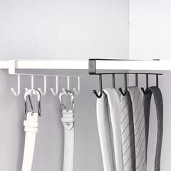 6-Hook Storage Shelf Under Cabinet Metal Mug Cup Hanger