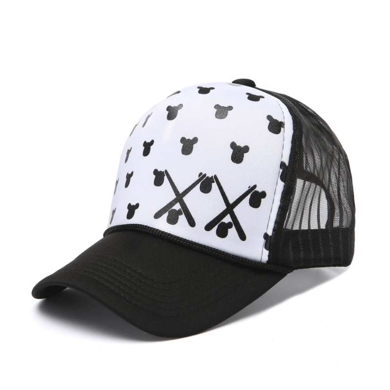 Hip Hop Mesh Baseball Cap Printed Breathable Cap For Outdoor Party