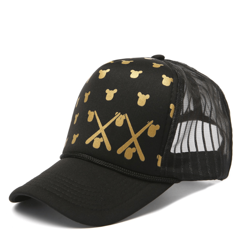 Hip Hop Mesh Baseball Cap Printed Breathable Cap For Outdoor Party
