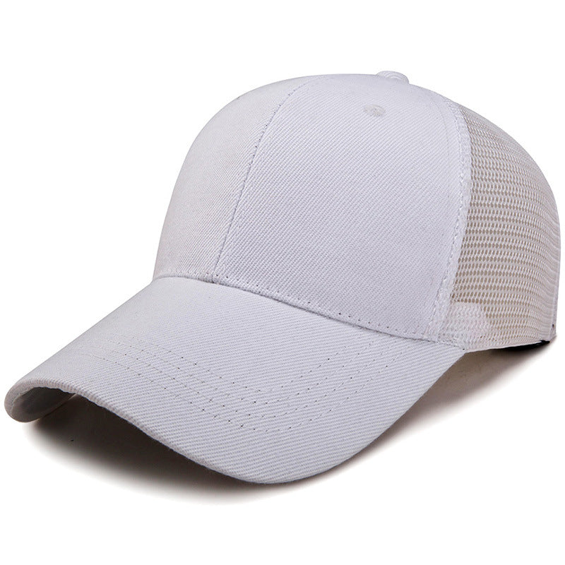 Solid Mesh Baseball Caps For Men Women Ponytail Cotton Snapback Cap Unisex Summe