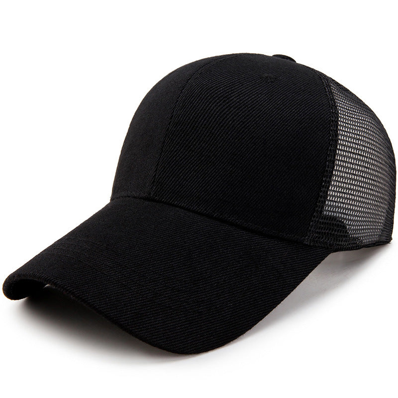 Solid Mesh Baseball Caps For Men Women Ponytail Cotton Snapback Cap Unisex Summe