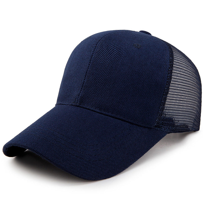 Solid Mesh Baseball Caps For Men Women Ponytail Cotton Snapback Cap Unisex Summe