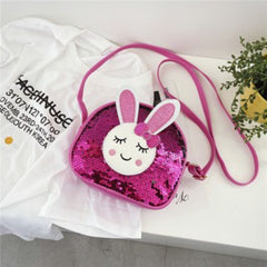 Girls Cartoon Bunny Bag Coin Purse Zipper Adjustable Shoulder Strap