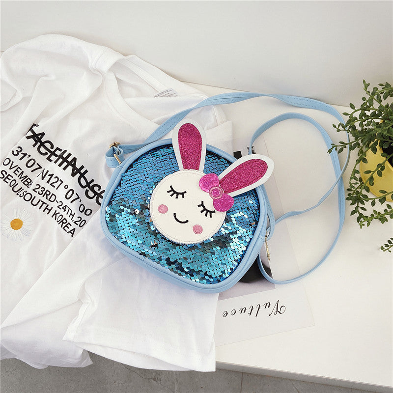 Girls Cartoon Bunny Bag Coin Purse Zipper Adjustable Shoulder Strap