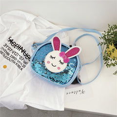 Girls Cartoon Bunny Bag Coin Purse Zipper Adjustable Shoulder Strap
