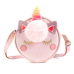 Girls Unicorn Sequin Plush Shoulder Bag Crossbody Zipper Wallet Coin Purse