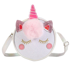Girls Unicorn Sequin Plush Shoulder Bag Crossbody Zipper Wallet Coin Purse