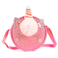 Girls Unicorn Sequin Plush Shoulder Bag Crossbody Zipper Wallet Coin Purse